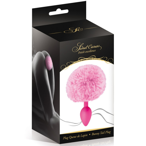 Plug anal pompon rose 